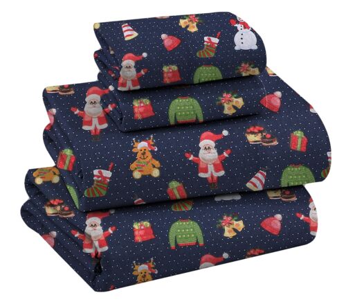 100% Cotton Flannel Sheet Set Deep Pockets Breathable Warm 170 GSM Cozy Soft - Image 125