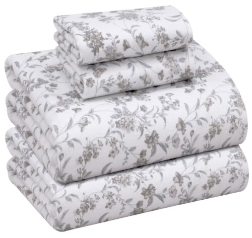100% Cotton Flannel Sheet Set Deep Pockets Breathable Warm 170 GSM Cozy Soft - Image 139