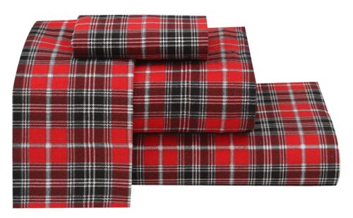 100% Cotton Flannel Sheet Set Deep Pockets Breathable Warm 170 GSM Cozy Soft - Image 153
