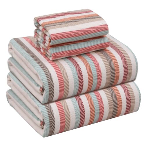 100% Cotton Flannel Sheet Set Deep Pockets Breathable Warm 170 GSM Cozy Soft - Image 155