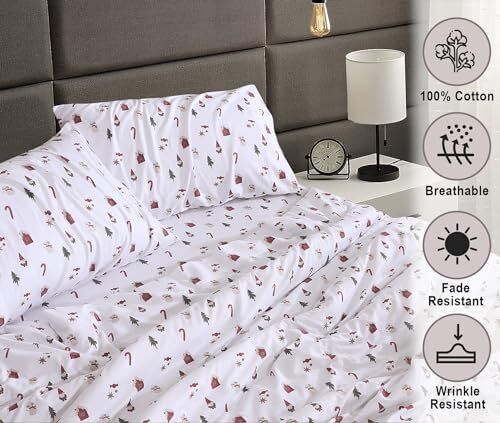 100% Cotton Flannel Sheet Set Deep Pockets Breathable Warm 170 GSM Cozy Soft - Image 177