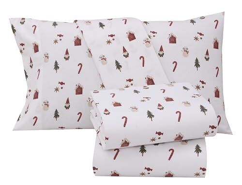 100% Cotton Flannel Sheet Set Deep Pockets Breathable Warm 170 GSM Cozy Soft - Image 182