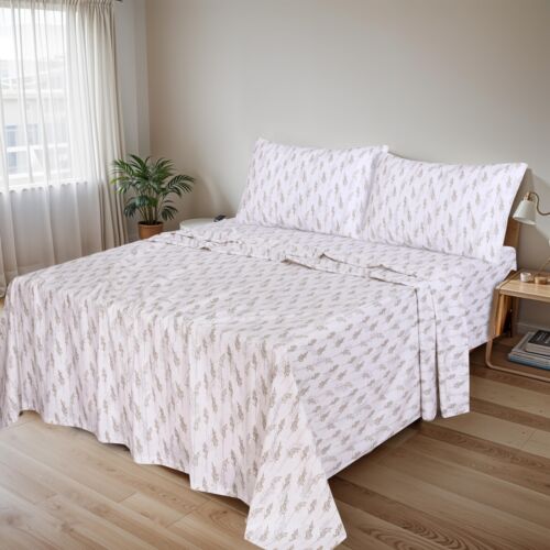 100% Cotton Flannel Sheet Set Deep Pockets Breathable Warm 170 GSM Cozy Soft - Image 192