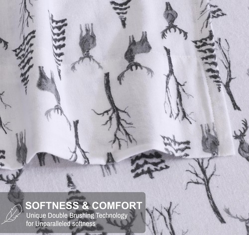 100% Cotton Flannel Sheet Set Deep Pockets Breathable Warm 170 GSM Cozy Soft - Image 200