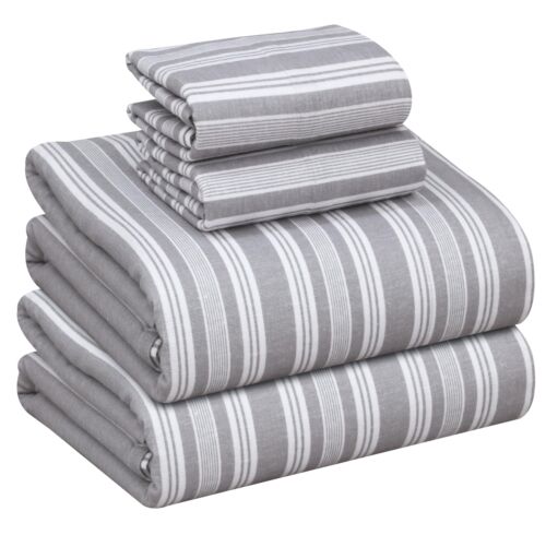 100% Cotton Flannel Sheet Set Deep Pockets Breathable Warm 170 GSM Cozy Soft - Image 206