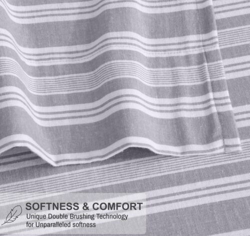 100% Cotton Flannel Sheet Set Deep Pockets Breathable Warm 170 GSM Cozy Soft - Image 208