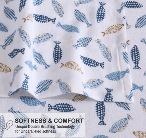 100% Cotton Flannel Sheet Set Deep Pockets Breathable Warm 170 GSM Cozy Soft - Image 223