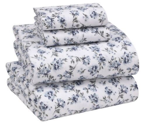 100% Cotton Flannel Sheet Set Deep Pockets Breathable Warm 170 GSM Cozy Soft - Image 245