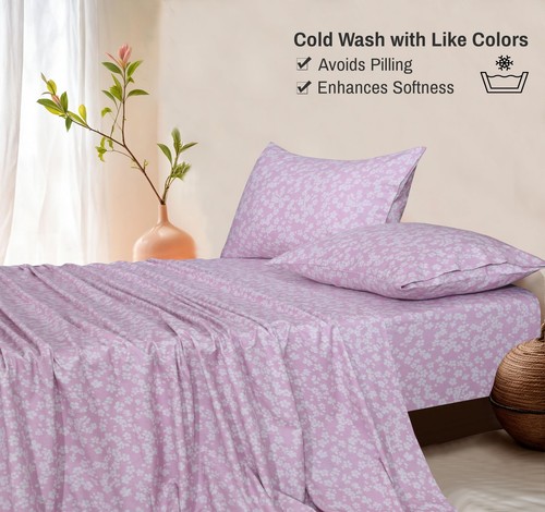 100% Cotton Flannel Sheet Set Deep Pockets Breathable Warm 170 GSM Cozy Soft - Image 257