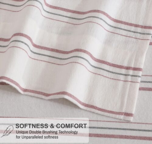 100% Cotton Flannel Sheet Set Deep Pockets Breathable Warm 170 GSM Cozy Soft - Image 261