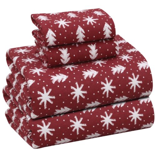 100% Cotton Flannel Sheet Set Deep Pockets Breathable Warm 170 GSM Cozy Soft - Image 266