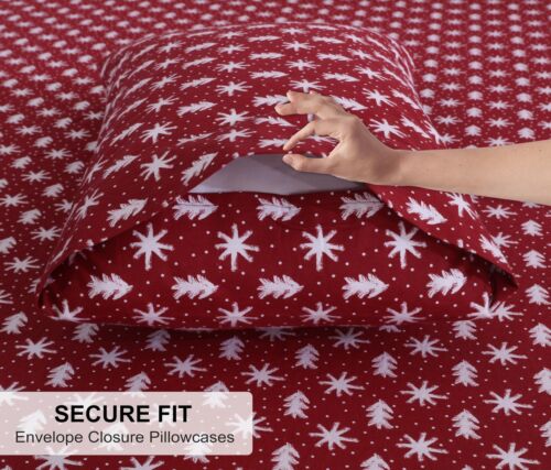 100% Cotton Flannel Sheet Set Deep Pockets Breathable Warm 170 GSM Cozy Soft - Image 272