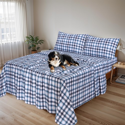 100% Cotton Flannel Sheet Set Deep Pockets Breathable Warm 170 GSM Cozy Soft - Image 290