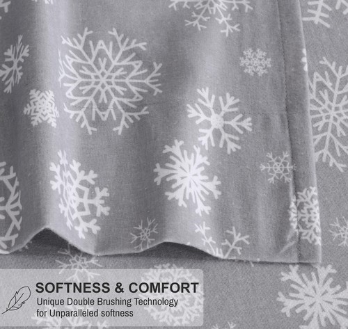 100% Cotton Flannel Sheet Set Deep Pockets Breathable Warm 170 GSM Cozy Soft - Image 306