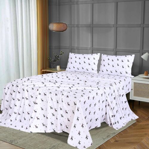 100% Cotton Flannel Sheet Set Deep Pockets Breathable Warm 170 GSM Cozy Soft - Image 312