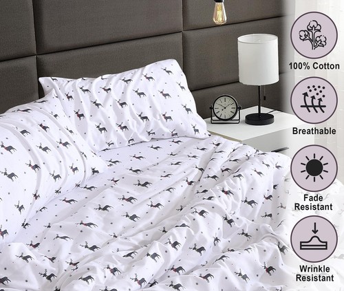 100% Cotton Flannel Sheet Set Deep Pockets Breathable Warm 170 GSM Cozy Soft - Image 313