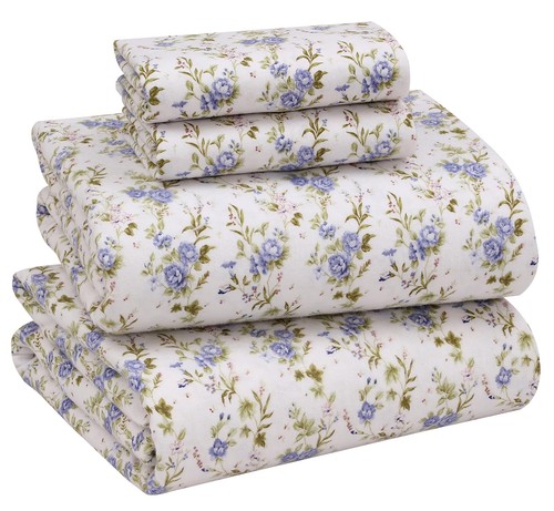 100% Cotton Flannel Sheet Set Deep Pockets Breathable Warm 170 GSM Cozy Soft - Image 320