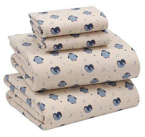 100% Cotton Flannel Sheet Set Deep Pockets Breathable Warm 170 GSM Cozy Soft - Image 328