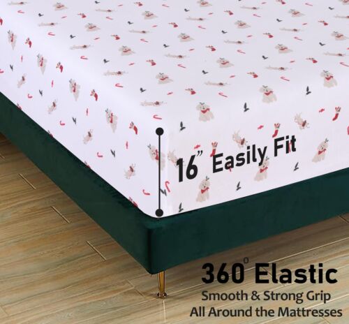 100% Cotton Flannel Sheet Set Deep Pockets Breathable Warm 170 GSM Cozy Soft - Image 338