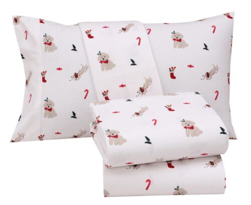 100% Cotton Flannel Sheet Set Deep Pockets Breathable Warm 170 GSM Cozy Soft - Image 341