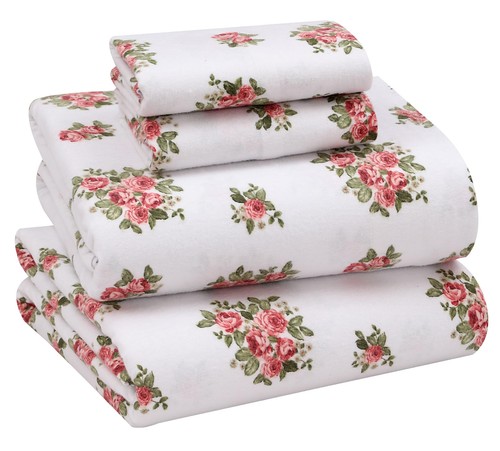 100% Cotton Flannel Sheet Set Deep Pockets Breathable Warm 170 GSM Cozy Soft - Image 358
