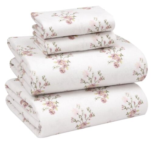 100% Cotton Flannel Sheet Set Deep Pockets Breathable Warm 170 GSM Cozy Soft - Image 378