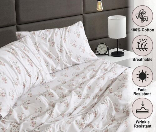 100% Cotton Flannel Sheet Set Deep Pockets Breathable Warm 170 GSM Cozy Soft - Image 380