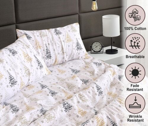 100% Cotton Flannel Sheet Set Deep Pockets Breathable Warm 170 GSM Cozy Soft - Image 387