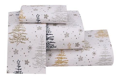 100% Cotton Flannel Sheet Set Deep Pockets Breathable Warm 170 GSM Cozy Soft - Image 392
