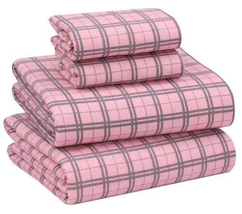 100% Cotton Flannel Sheet Set Deep Pockets Breathable Warm 170 GSM Cozy Soft - Image 393