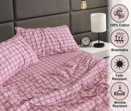 100% Cotton Flannel Sheet Set Deep Pockets Breathable Warm 170 GSM Cozy Soft - Image 394