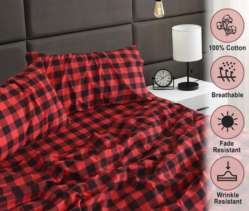 100% Cotton Flannel Sheet Set Deep Pockets Breathable Warm 170 GSM Cozy Soft - Image 400