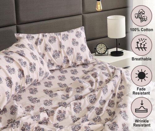 100% Cotton Flannel Sheet Set Deep Pockets Breathable Warm 170 GSM Cozy Soft - Image 409