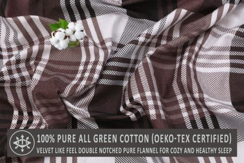 100% Cotton Flannel Sheet Set Deep Pockets Breathable Warm 170 GSM Cozy Soft - Image 419