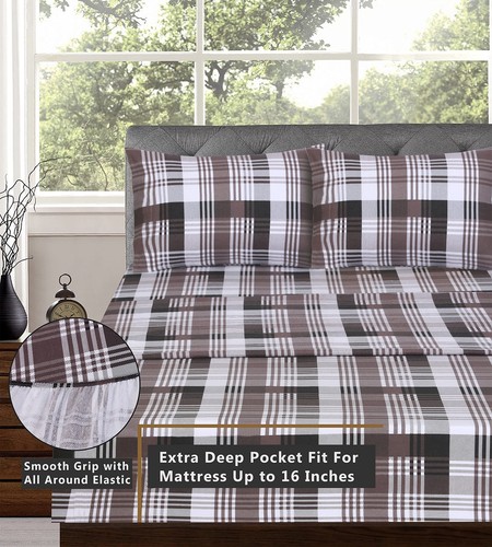 100% Cotton Flannel Sheet Set Deep Pockets Breathable Warm 170 GSM Cozy Soft - Image 420