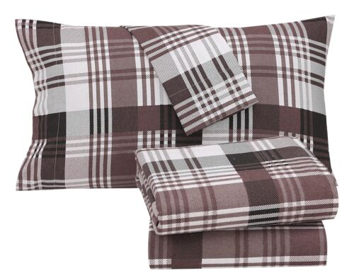 100% Cotton Flannel Sheet Set Deep Pockets Breathable Warm 170 GSM Cozy Soft - Image 422