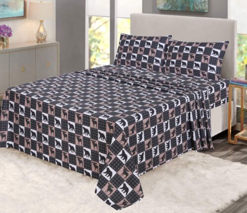 100% Cotton Flannel Sheet Set Deep Pockets Breathable Warm 170 GSM Cozy Soft - Image 435