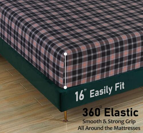 100% Cotton Flannel Sheet Set Deep Pockets Breathable Warm 170 GSM Cozy Soft - Image 445