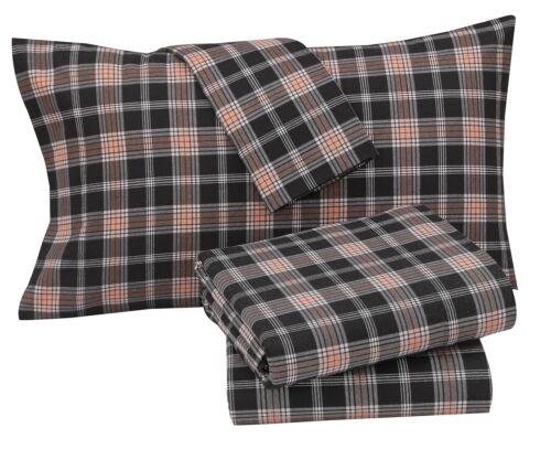 100% Cotton Flannel Sheet Set Deep Pockets Breathable Warm 170 GSM Cozy Soft - Image 449