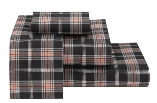 100% Cotton Flannel Sheet Set Deep Pockets Breathable Warm 170 GSM Cozy Soft - Image 451