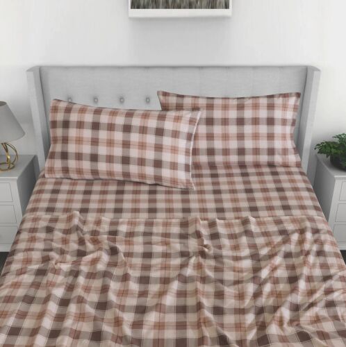 100% Cotton Flannel Sheet Set Deep Pockets Breathable Warm 170 GSM Cozy Soft - Image 455