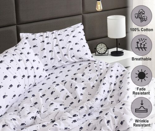 100% Cotton Flannel Sheet Set Deep Pockets Breathable Warm 170 GSM Cozy Soft - Image 462