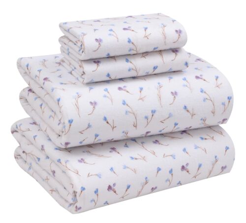 100% Cotton Flannel Sheet Set Deep Pockets Breathable Warm 170 GSM Cozy Soft - Image 470