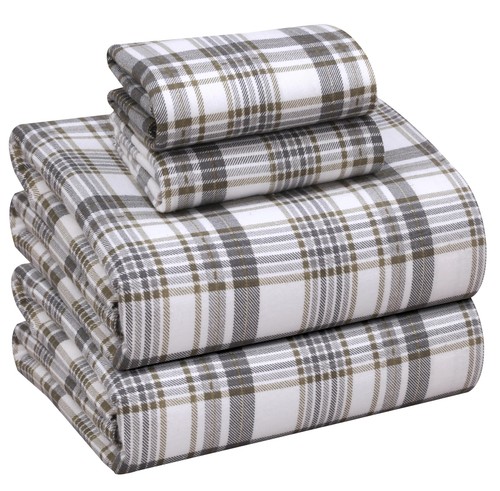 100% Cotton Flannel Sheet Set Deep Pockets Breathable Warm 170 GSM Cozy Soft - Image 477