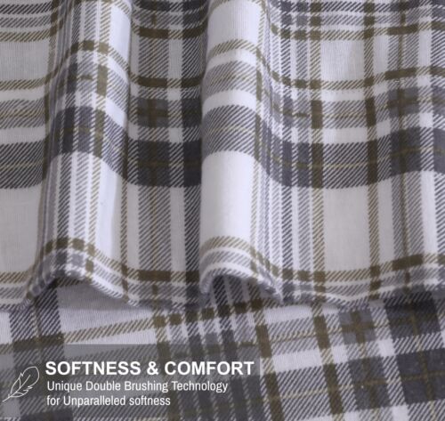100% Cotton Flannel Sheet Set Deep Pockets Breathable Warm 170 GSM Cozy Soft - Image 479