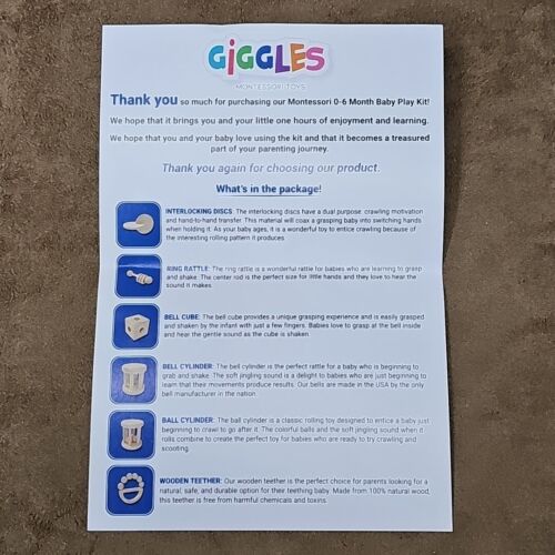 7 Pieces Montessori Toys Wooden Babies Teething Baby Rattle 0-6 Month Pink Girls - Image 7