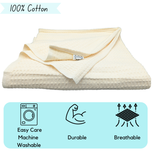 Santa Grace Honeycomb Thermal Waffle Blankets Bed/Sofa/Couch Throws 100% Cotton - Image 3