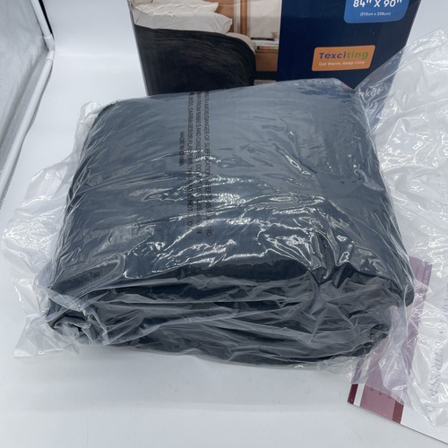 84" x 90" Electric Heated Plush Blanket Queen Size Dual Controllers 10 Heating.. - Image 4