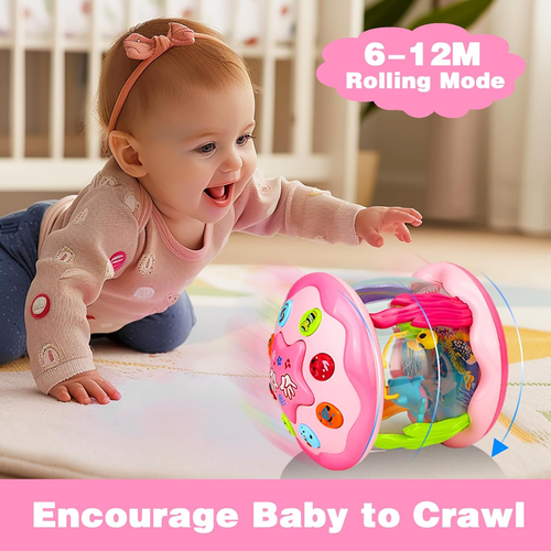 Baby Toys 6-12 Months Girl Gifts: Babies Ocean Rotating Light up Musical Toys fo - Image 3