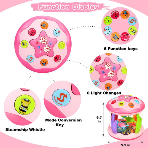 Baby Toys 6-12 Months Girl Gifts: Babies Ocean Rotating Light up Musical Toys fo - Image 4